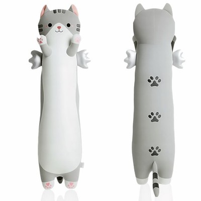 Long Cat Plush Pillow with Wings Soft Kitty Stuffed Animal Toy Giant Cuddly K...