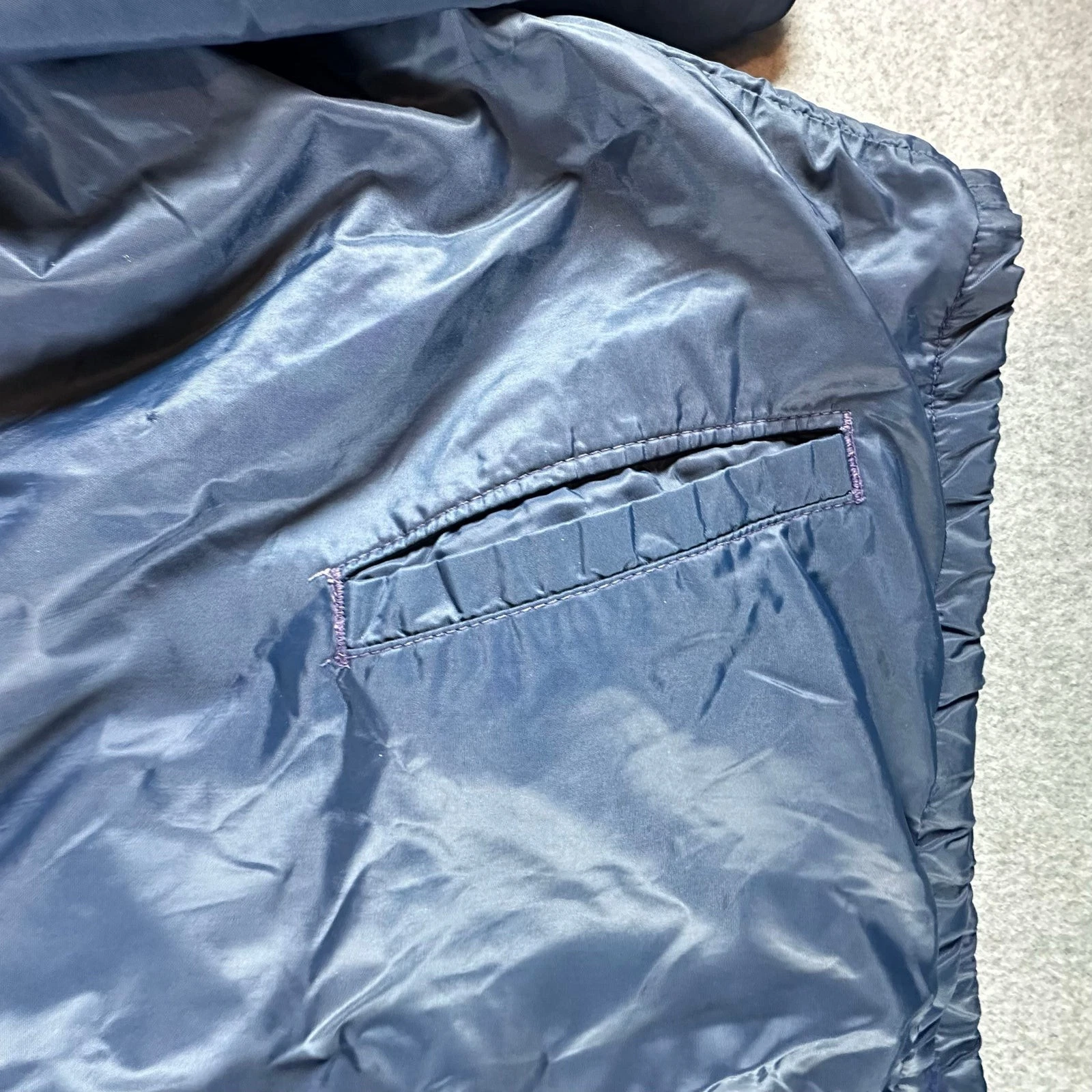Vintage 60s Champion Navy Nylon Coach Jacket Desert 39 Football Made USA XL image 5