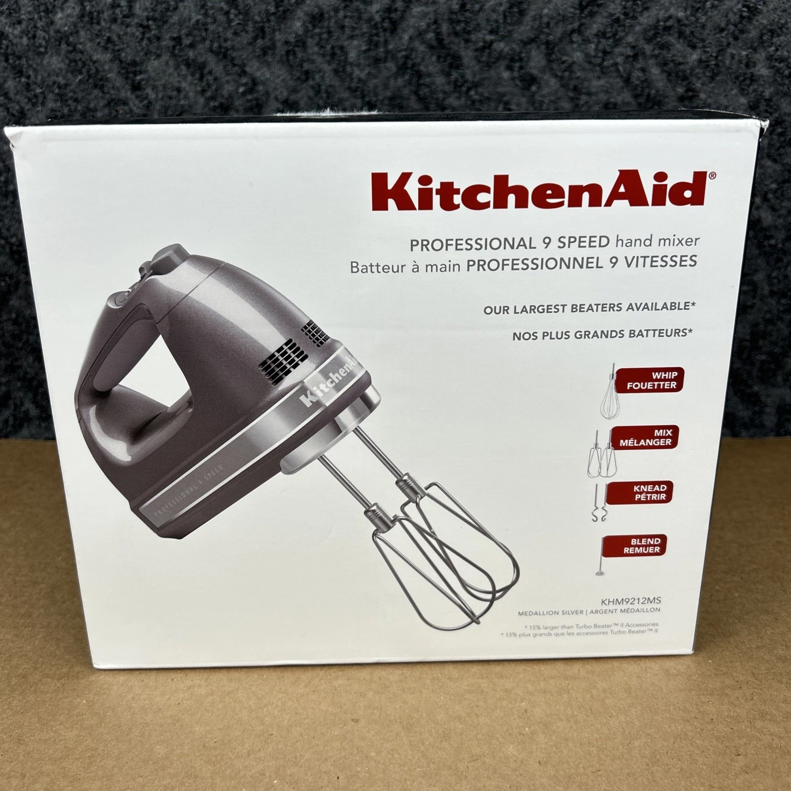 KitchenAid KHM9212MS Professional 9 Speed Hand Mixer Medallion Silver
Opens in a new window or tab