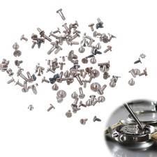 MBAIYO 100Pcs Watch Battery Clamp Screws Assortment Kit, Replacement Silver