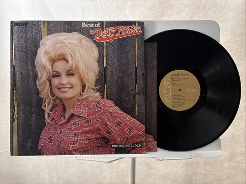 DOLLY PARTON Best Of Dolly Parton 1976 Gatefold Vinyl LP w/ POSTER - VG+/VG+