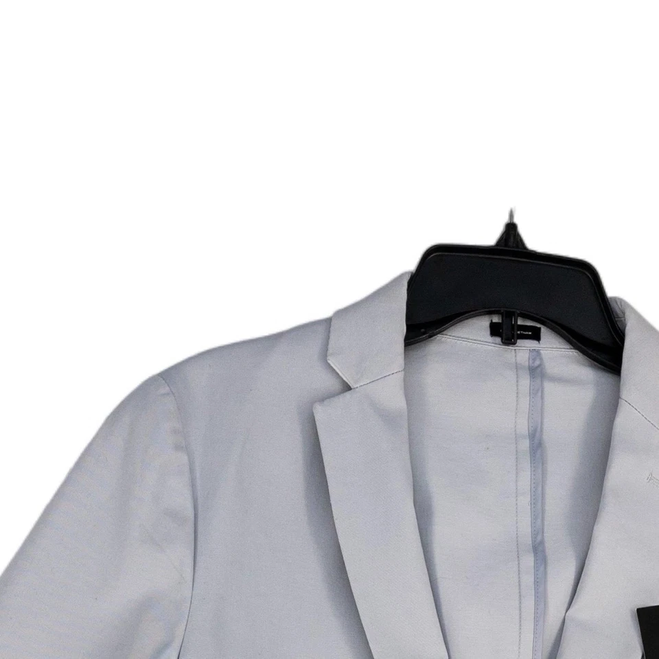 Blazer clásico nuevo con etiquetas J Ferrar para mujer azul claro solapa muesca dos botones talla 12 Foto 2 de 4