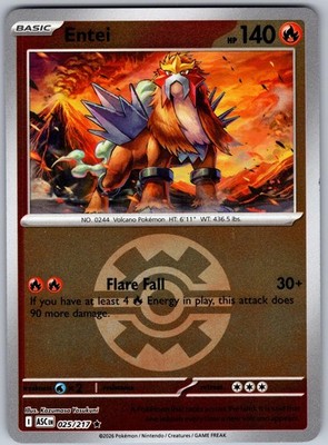 Entei (Quick Ball) 025/217 Rare Ascended Heroes Pokemon Reverse Holo Near Mint
