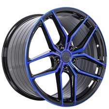 20x920x10.5 Stance Wheels Sf03 Custom Gloss Black With Ocean Blue Rims 4pcs