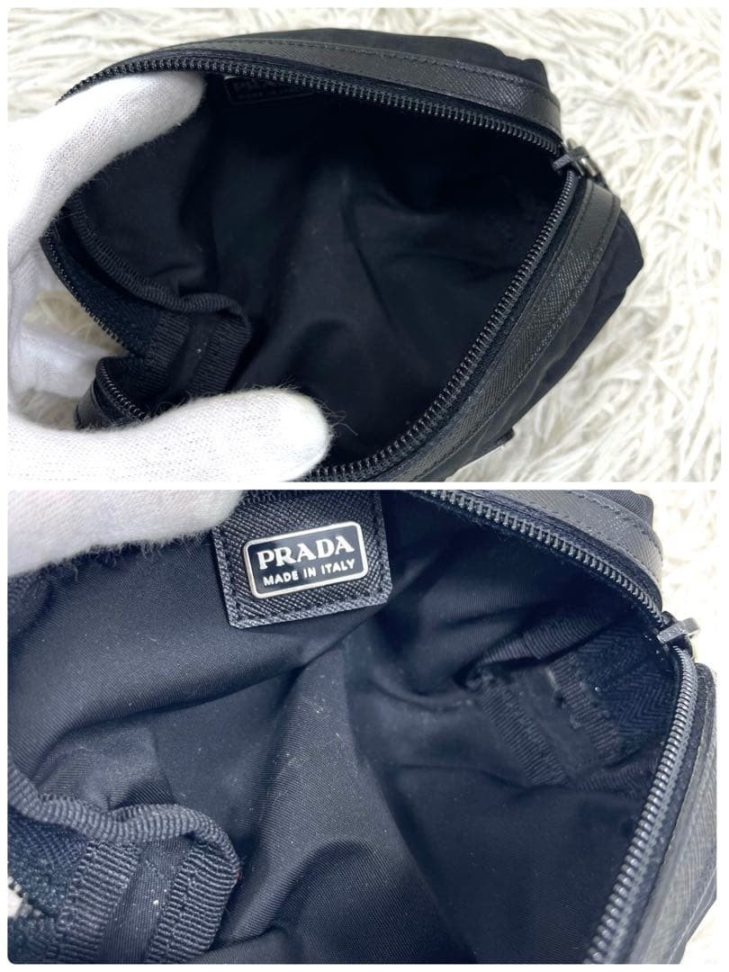 PRADA pouch with triangular logo plate nylon blac… - image 8