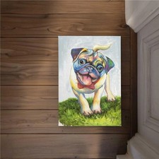 Begin Home Decor CODM17247PLNQK 17 x 24 in. Colorful Smiling Pug Door Mat - K...