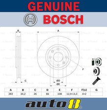 Brand New Genuine Bosch Front Brake Rotor fit Citroen C4 B71 1.6L 5FS 2010 - On