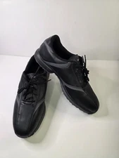 GUC Mens Nike Heritage Black Leather Golf Shoes Size 11.5 418624-001 (B6)