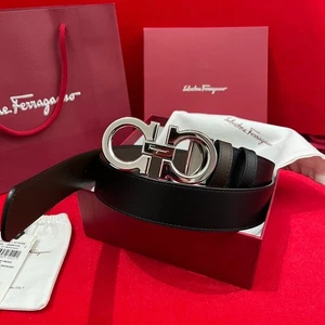 Salvatore Ferragamo Belt Handcrafted classic Italian leather belt Silver Buckle