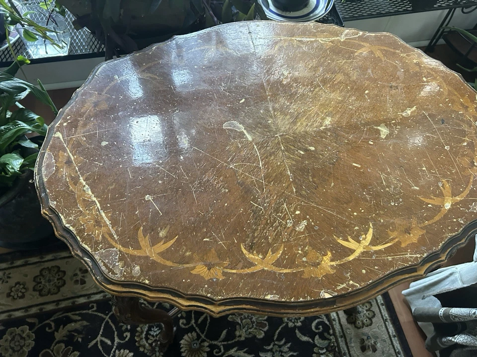 Wooden Carved Parlor Table That Needs Restoring. Great For Antique Collectors - Image 4 of 4