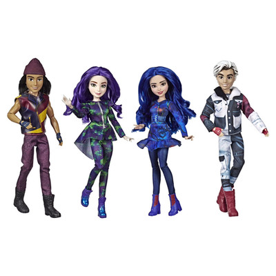 DISNEY DESCENDANTS ISLE OF THE LOST COLLECTION, 4 DOLLS *DISTRESSED PKG