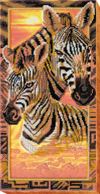 Bead Embroidery Kit ''Zebras'' Stitching Handmade Beadwork