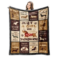 Dachshund Gifts for Women Blanket 60"X50", Weiner Dog Gifts for Women, Christ...