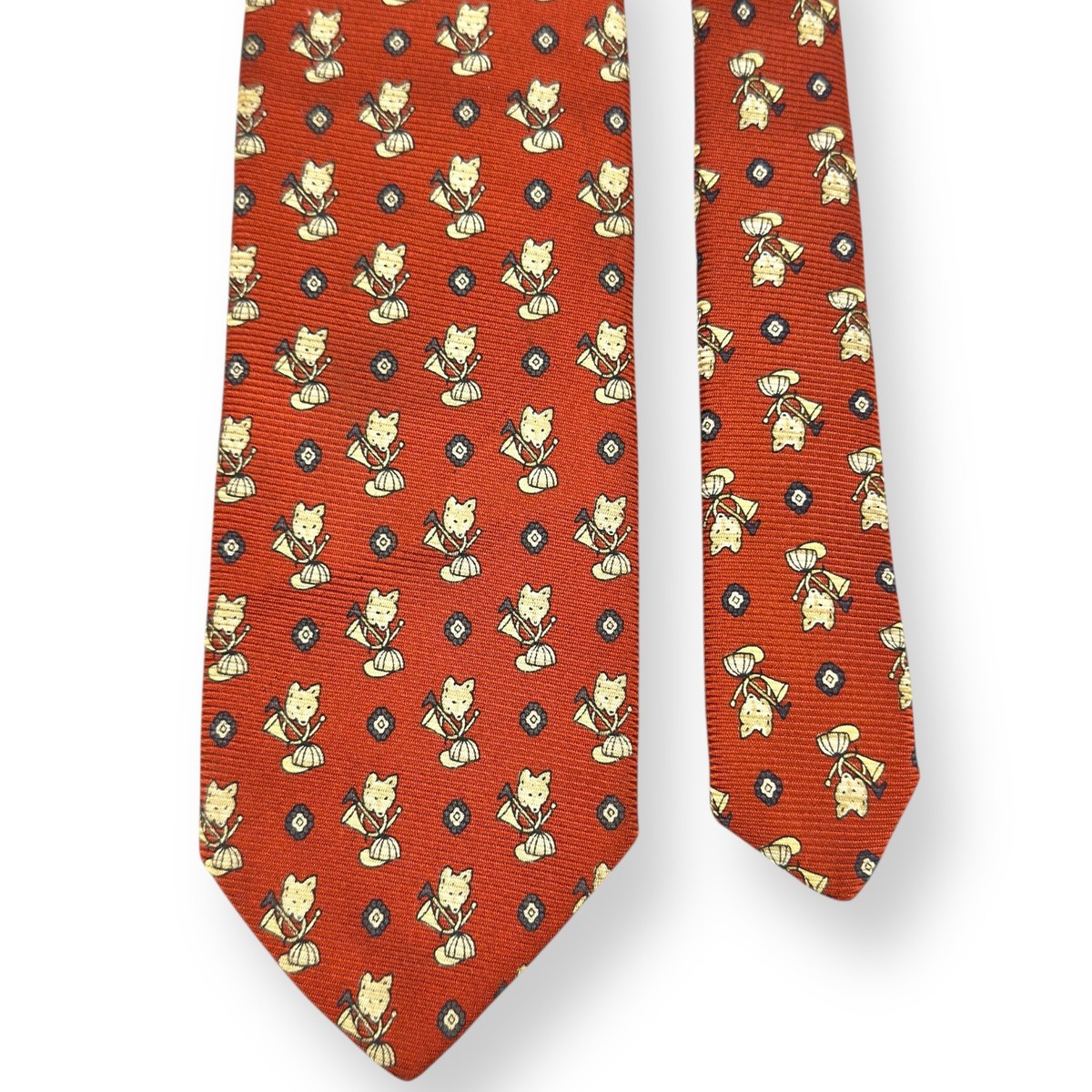 Rare Vintage Polo Ralph Lauren Silk Tie Fox Hunt Equestrian