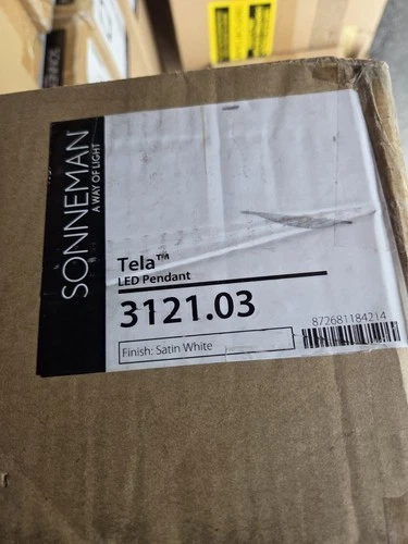 Sonneman 3121.03 Tela 40"W LED Suspension Linear Pendant Satin White - Picture 1 of 2