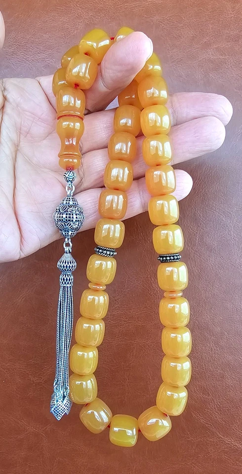 Baquelita ámbar Tasbih سبحة | Cuentas de oración | Cuentas de preocupación Misbaha Subha Tasbeeh Foto 3 de 4