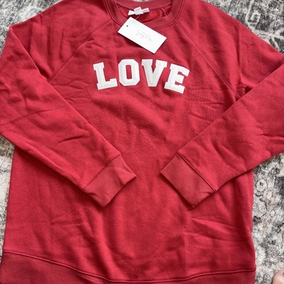 NEW Isabel Maternity Long Sleeve LOVE Embroidered Pullover Sweatshirt Size Large