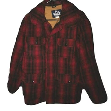Vtg Woolrich Mackinaw Jacket Mens 44 Jacket Buffalo Plaid Wool Chore Coat 503