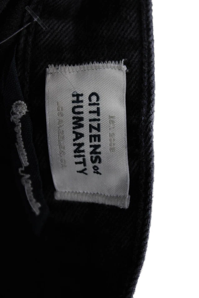 Citizens of Humanity Womens Cropped Mom Jeans Black High Rise Cotton Size 26 - Image 4 of 4
