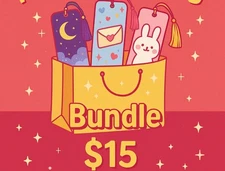 kawaii mystery bookmark bundle handmade holograpic laminated