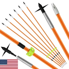31" Bowfishing Arrows Solid Fiberglass Archery Bow Fishing Hunting Broadheads