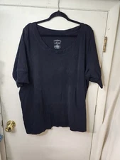 Venezia Black Short Sleeve Top Plus Size 26/28