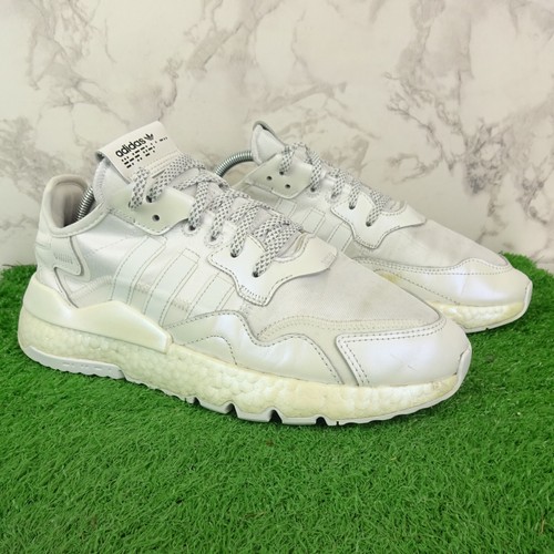 Adidas Schuhe Größe 8 Damen weiß Nite Jogger Laufen Turnschuhe Gehen Fitnessstudio Spitze