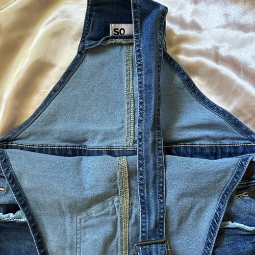 SO Girls Dark Blue Denim Shortalls - Size 14 - EUC - Picture 3 of 4
