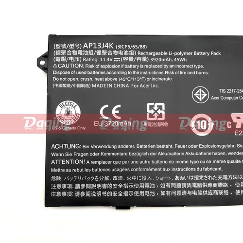 New Original AP13J3K AP13J4K AP13J7K Battery for Acer Chromebook C720 C720P C740 - Picture 3 of 9