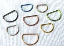 D-Shaped Titanium 20g Cartilage Rook Daith Helix Tragus Septum Nose Hoop Ring