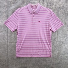 Tommy Bahama Mens Polo Shirt Medium ST226153 Ohana Stripe Polo Cotton Blend New