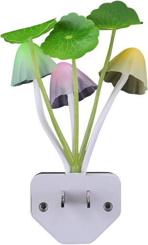 Sensor Led Night Light, Color Changing Plug-In LED Mushroom Dream Bed Lamp