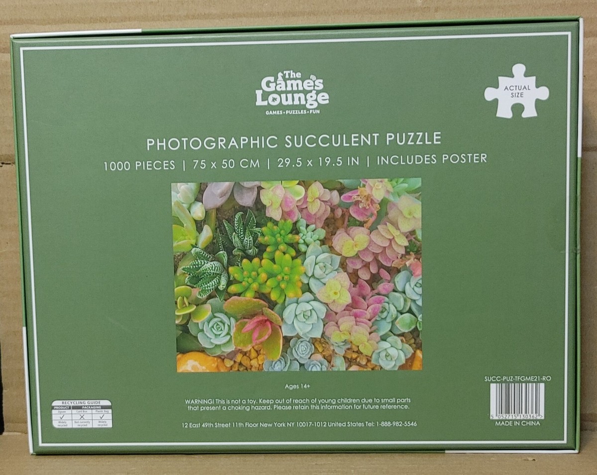 The Games Lounge - Photographic Succulent Puzzle - 1000 Pieces w/ Poster |  eBay