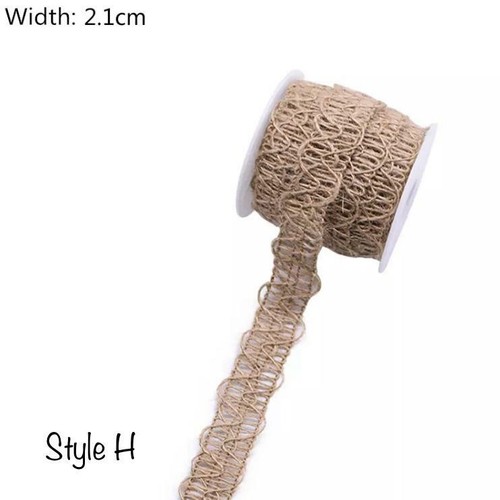 White Burlap Ribbon 5m - Wedding Party Decoration - Hat Making Supply - Picture 9 of 23