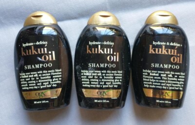 Set of 3 OGX Hydrate & Defrizz Kukui Oil Shampoo, 13 oz Each