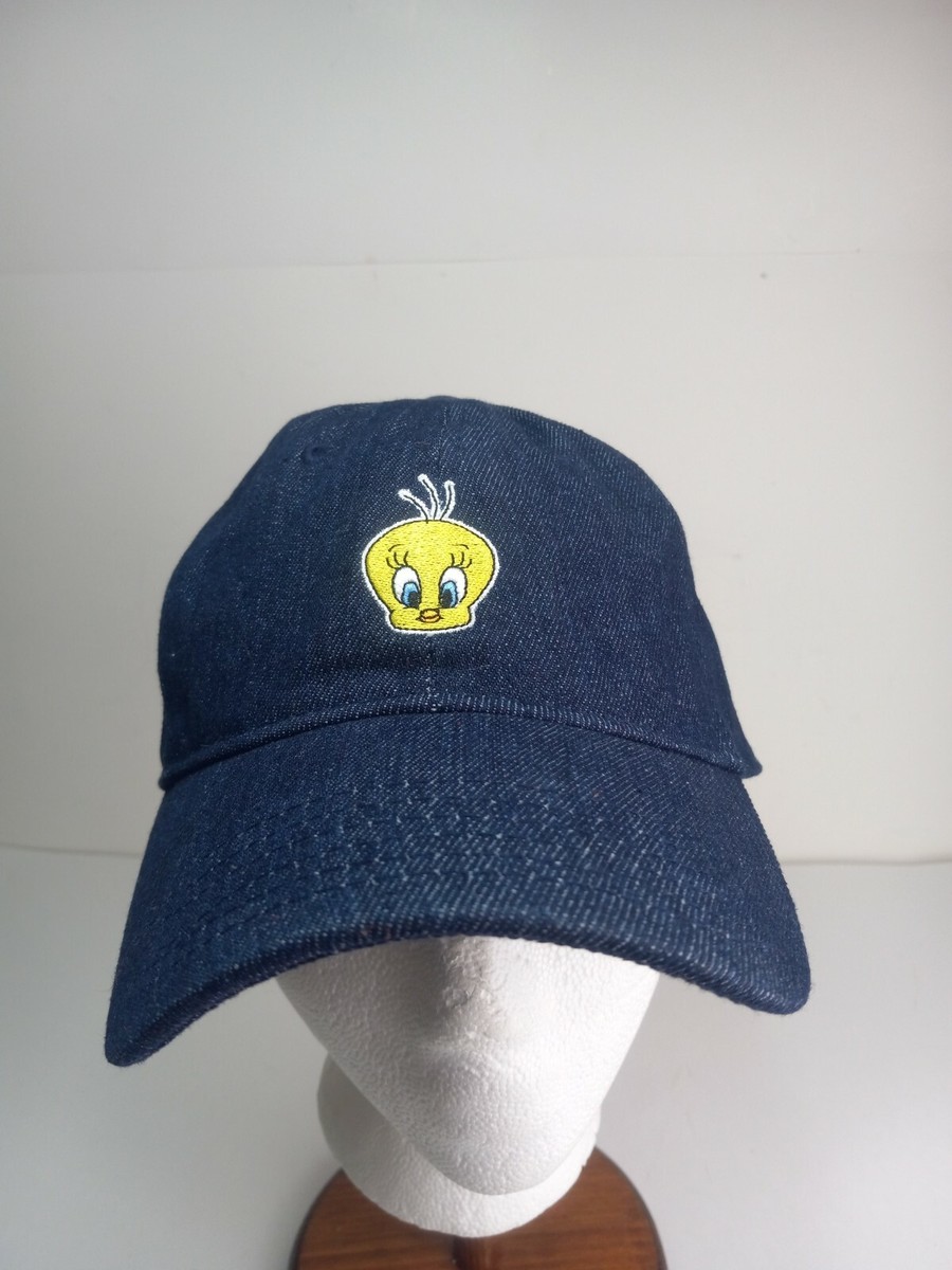 Vintage‎ Tweety Bird Denim Hat Looney Tunes 90s Cap NWT What\'s Up With That Vintage 1998 Tweety Looney Tunes Baseball Cap Youth One Size  main image 4
