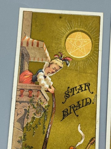 1880s STAR BRAID Thread CHERUBS SERENADE Sewing Victorian Advertising Trade Card - Picture 5 of 8