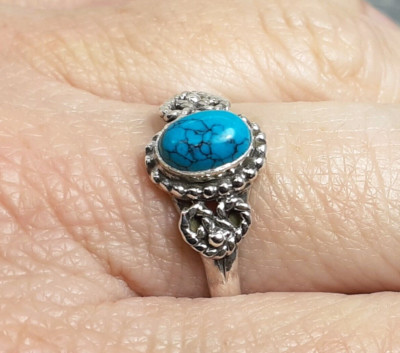 925 Silver TURQUOISE Solitaire Stack Ring Sz L,N,R R708~Silverwave*uk Jewellery