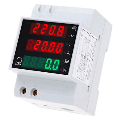 AC 80-300V 100A Digital Din Rail Current Volt Test  Factor Measuring T7J3