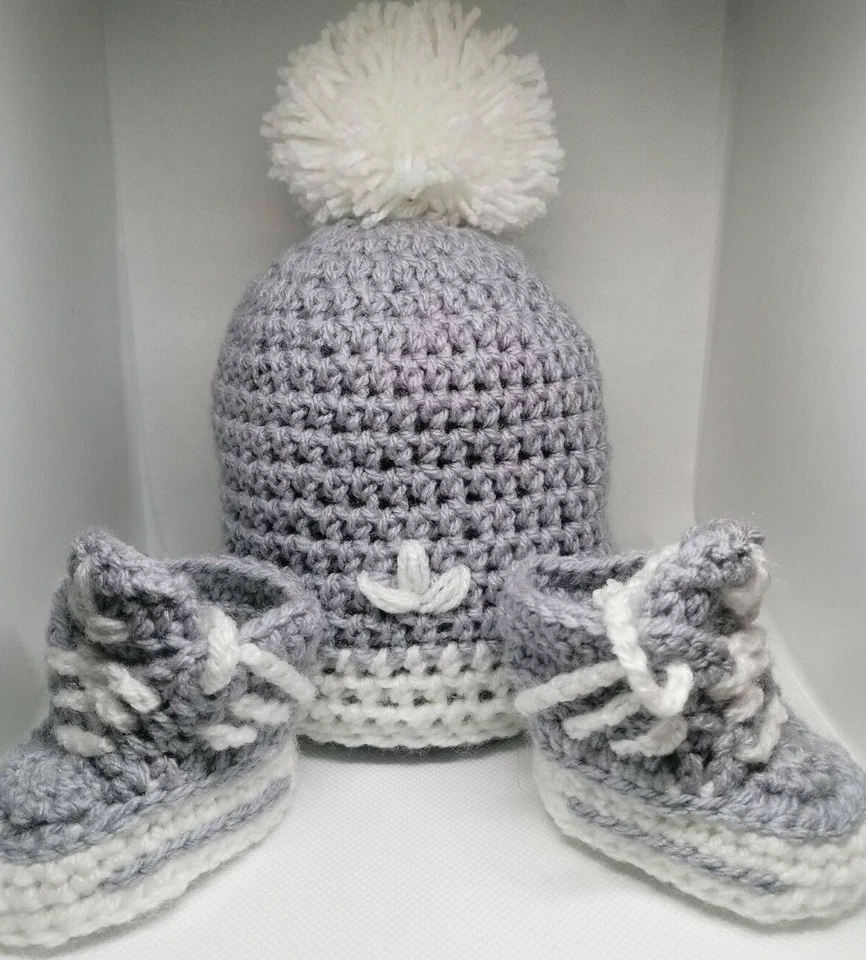 ZAPATOS DE MANO DE PUNTO GANCHILLO PARA BEBÉ ZAPATILLAS DEPORTIVAS NIÑAS NIÑOS ROPA CALCETINES Foto 2 de 3