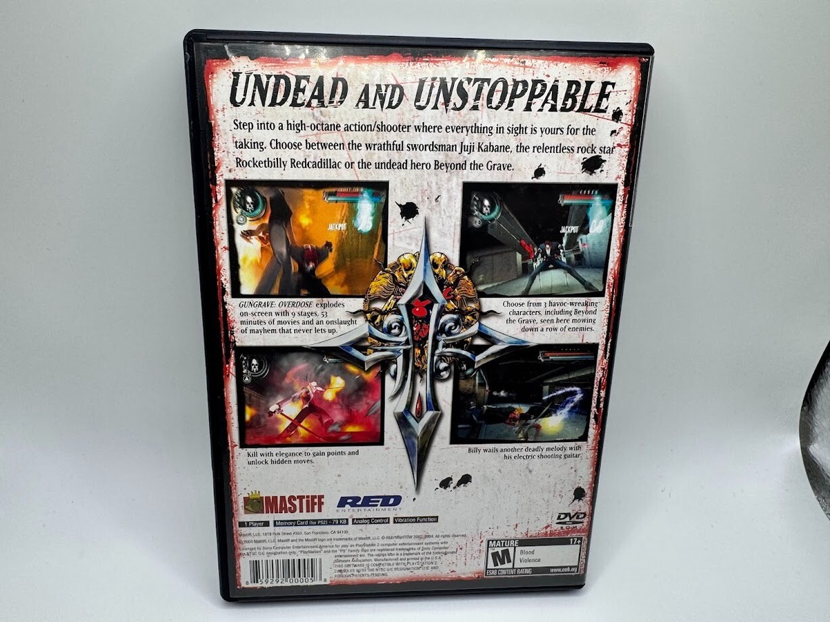 Gungrave: Overdose - PlayStation 2 PS2 - With Manual 859292000058