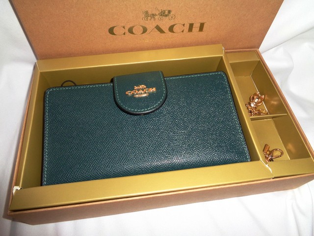 coach forest green wallet