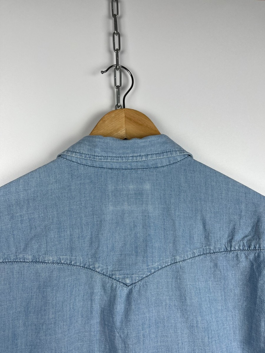 Men's Nudie Jeans Jonis Denim Shirt Snap Size M Blue | eBay