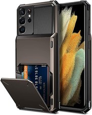Samsung Galaxy S21 Ultra Case 6.8 Inch Shockproof Wallet Card Holder Cover Gun M