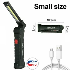 1/2* Rechargeable LED COB Work Light Mechanic Base Flashlight Lamp Torch Bright