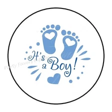 IT'S A BOY BABY SHOWER ENVELOPE SEALS LABELS STICKERS PARTY FAVORS