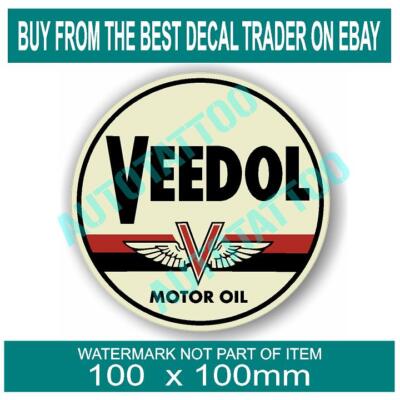 VINTAGE VEEDOL MOTOR OIL Decal Sticker Vintage Retro Man Cave Hot Rod ...