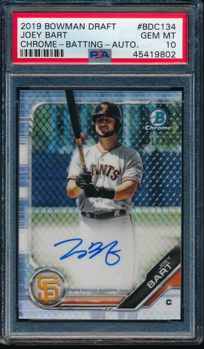 その他 Joey Bart Bowman 2019 RC Auto  /50 SP 2019 Bowman Chrome Joey Bart Auto FY RC BGS 9.5/10 SF Giants