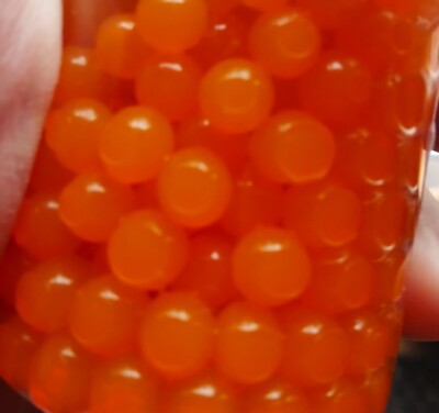 Soft Trout Salmon Steelhead Beads 7mm 50ct faux orange egg roe