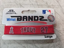 LOS ANGELES ANGELS MIKE TROUT MLB WRIST BAND BANZ OFFICIALLY LICENSED SIZE L